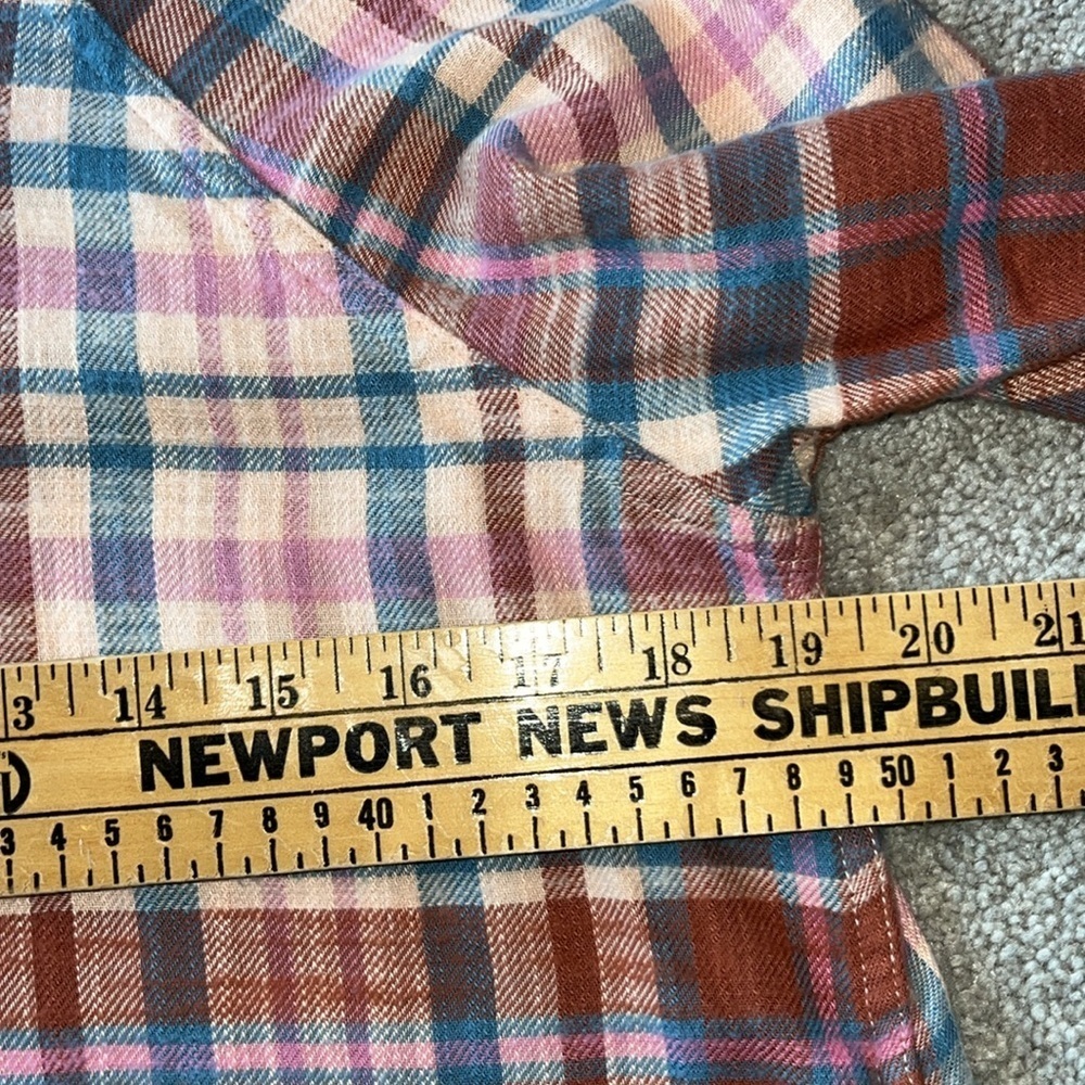 Lucky Brand Plaid Button Front Raw Hem Tunic Shacket Size XS NWT - Picture 11 of 11